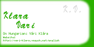 klara vari business card
